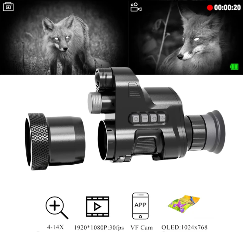 

Монокуляр ночного видения HD, установленный прицел, инфракрасная камера прицельная сетка дальномер опционально для тактической охоты