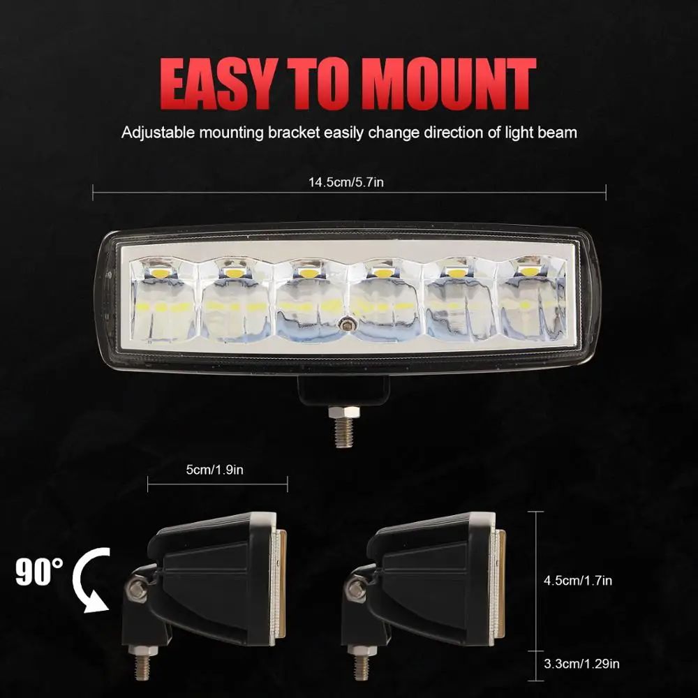 6 дюймовый светодиодный рабочий светильник Бар Offroad точечный 12V брус поточного s