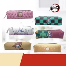 Anime Demon Slayer: Kimetsu No Yaiba Kamado Tomioka Pen Bag PU Stationery Case Cute Student Creative Pencil Toys Case BOX