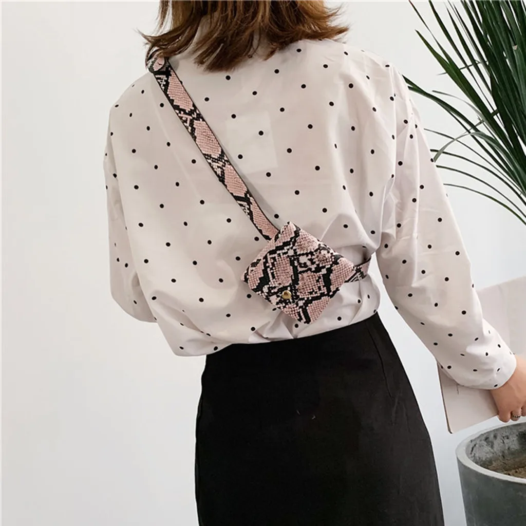 Women Waist Bag Fanny Pack snake Printed Outdoor Sports Belt bag mini coin Purse Pouch Hasp Messenger Bag Chest Bags heuptas new