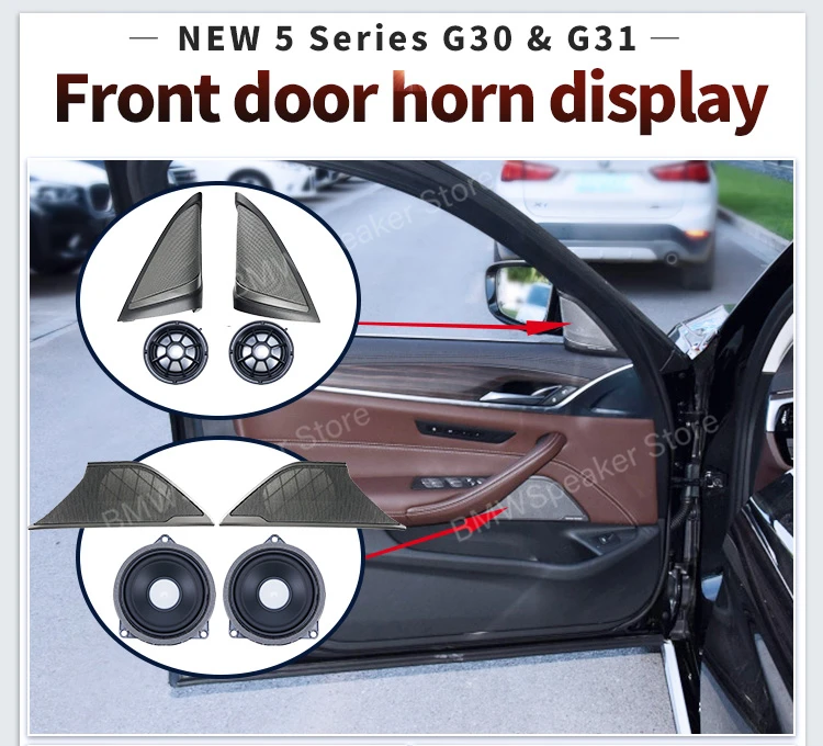

Car front Door Speakers For BMW G30 5 Series High Quality Tweeter Cover Audio Trumpet Treble High Horn Frame Trim Better Sound