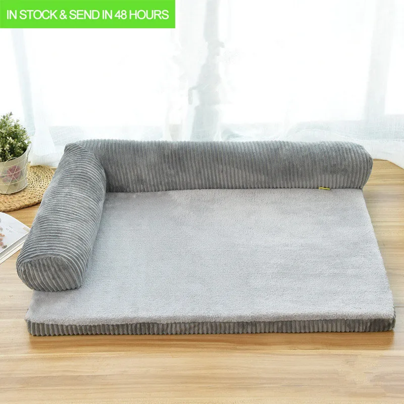 

Luxury Large Dog Bed Sofa Dog Cat Pet Cushion For Big Dogs Washable Nest Cat Teddy Puppy Mat Kennel Square Pillow Pet House