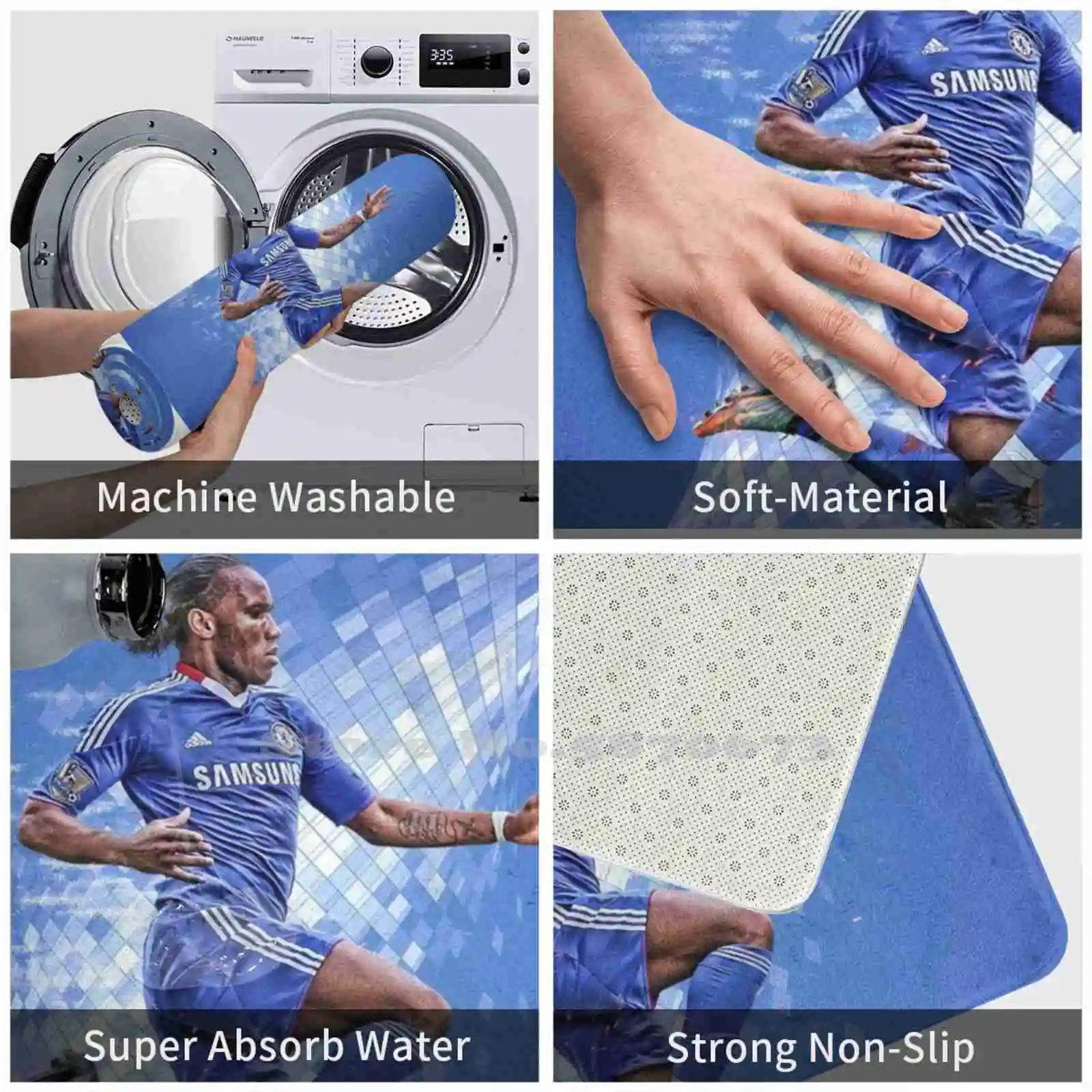 Didier Drogba Art Мягкая подушка Домашний ковер Дверной коврик Автомобильный