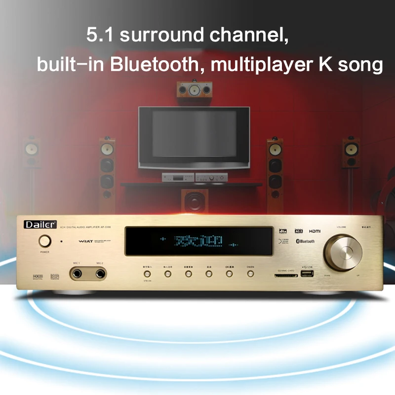 Усилитель высокой мощности 800 Вт 5 1 4K домашний кинотеатр HDMI HD DTS стандартная