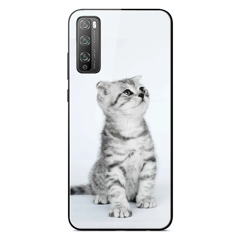 

Case For Huawei Enjoy 20 Pro Mirror Painted Tempered glass Shockproof Back Cover For Huawei Enjoy 20 Pro TPU Frame Phone Cases