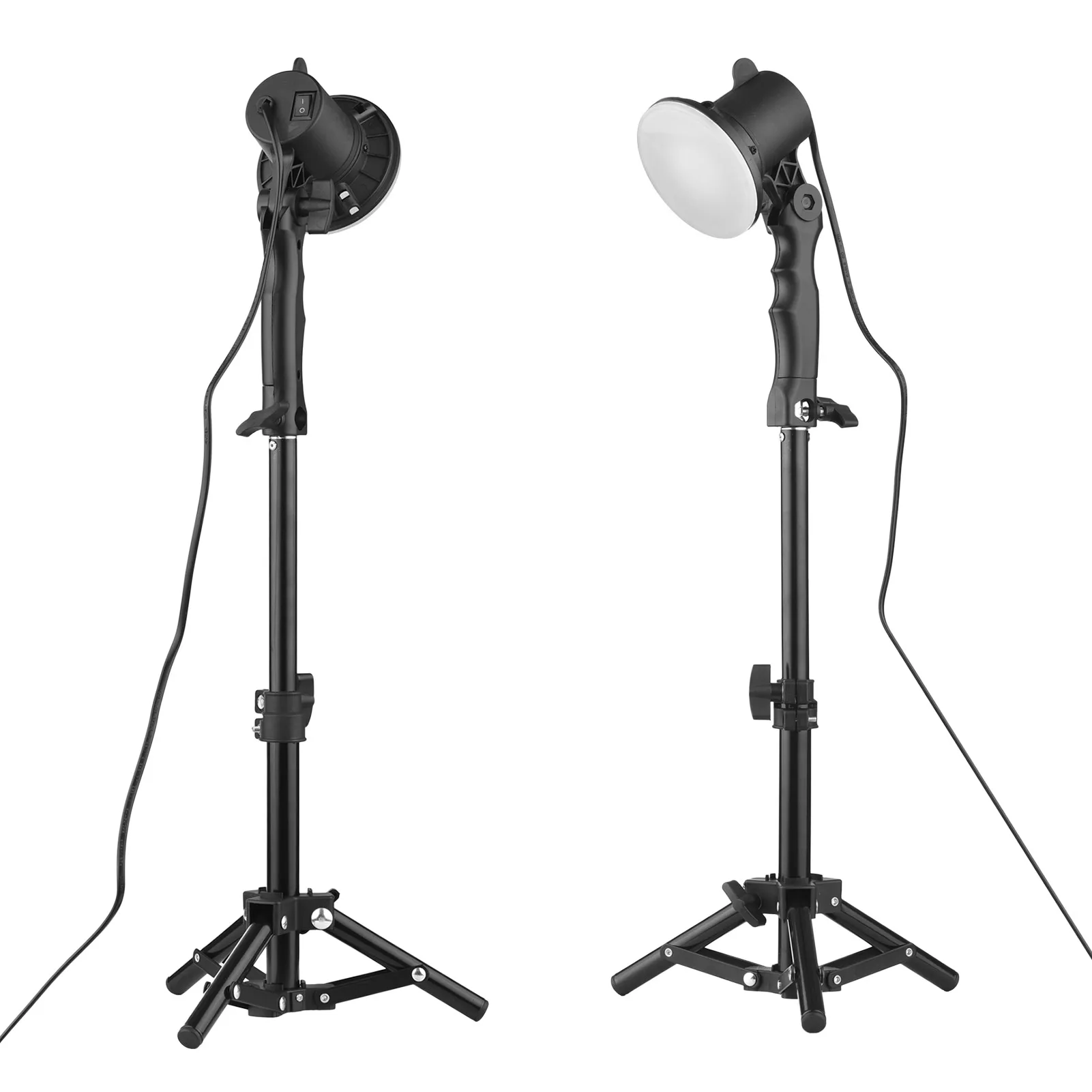

2PCS Desktop Fill Light Professional LED Video Light Studio Light 16LEDs 5500K CRI 85+ Handle Adjustable Tripod for Photography
