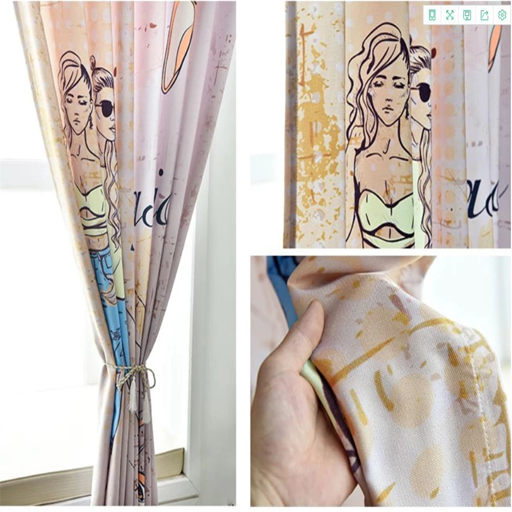 

New curtains custom personality creative clothing store thickened heat insulation windproof soundproof blackout curtains