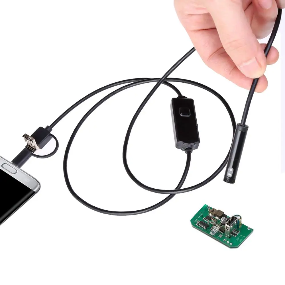 Endoscope Camera 8MM 3 in 1 USB Dual (Front/Side View Camera) Pipe Borescope For Android PC | Безопасность и защита