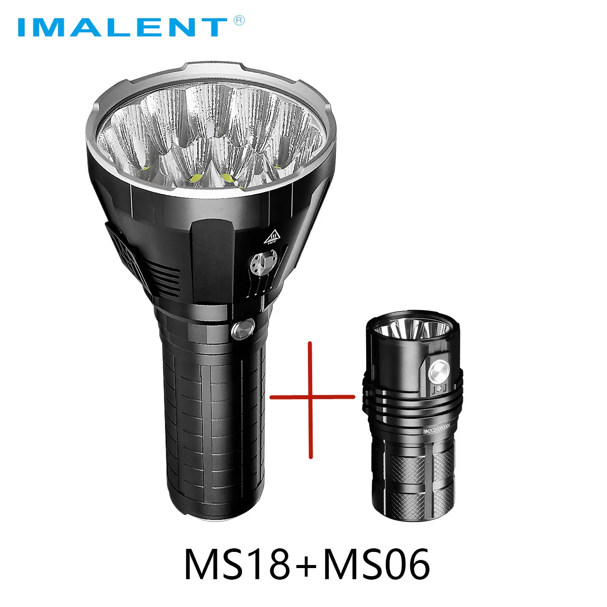 IMALENT MS18+MS06 Professional Convoy Flashlight Rechargeable 6-8 Mode 25000LM CREE XHP Led Lamp Super Bright Lantern Batteries
