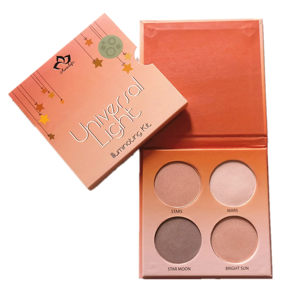 Aurelife iluminador maquiagem Bronzer& Highlighter Palette Contour Glow Kit Women Sexy Makeup Pallete - Цвет: universal light