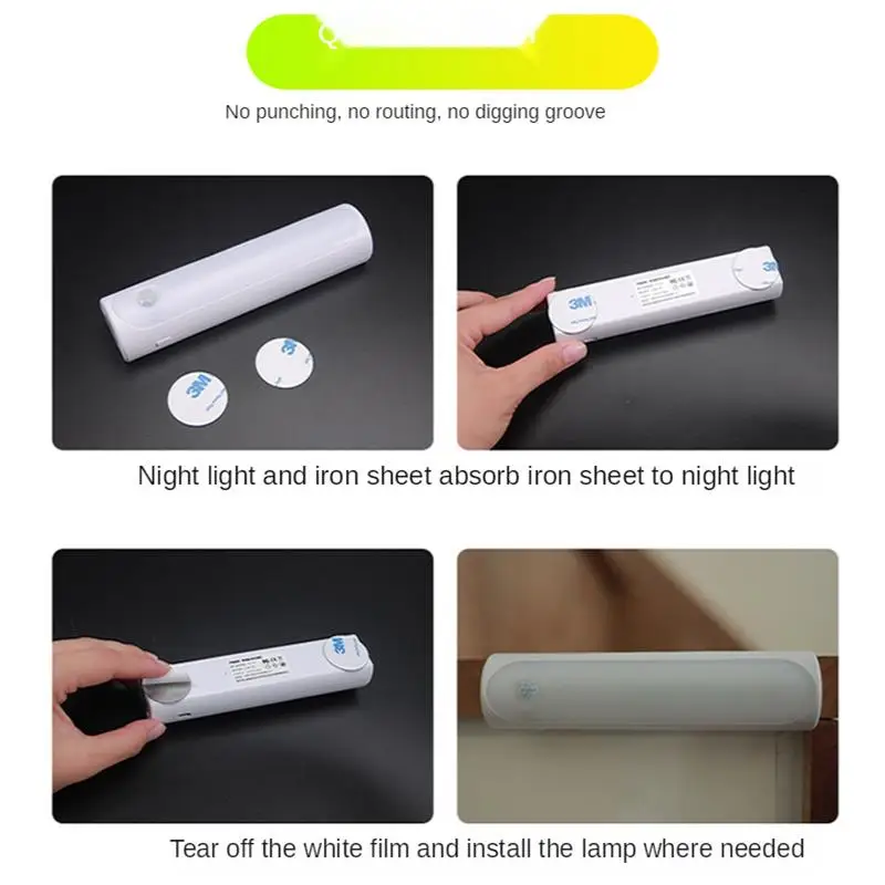 

2021 Led Motion Sensor Light Portable Rechargeable Night Lights Intelligent Induction Wall Lamp For Bathroom Wardrobe