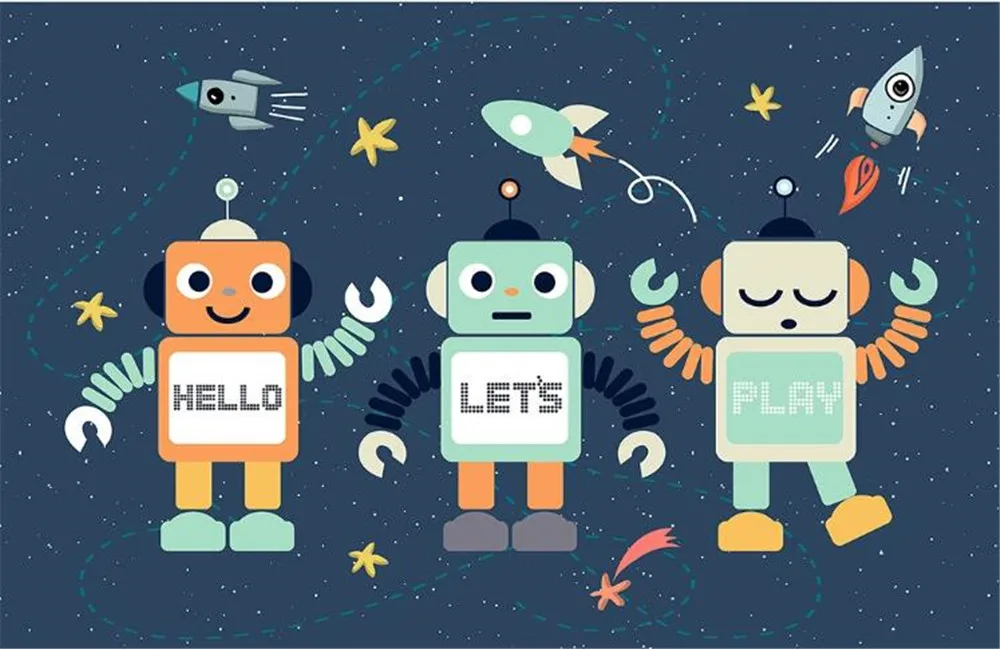 Милфи пользовательские 3D обои мультфильм ручная роспись робот фон украшение