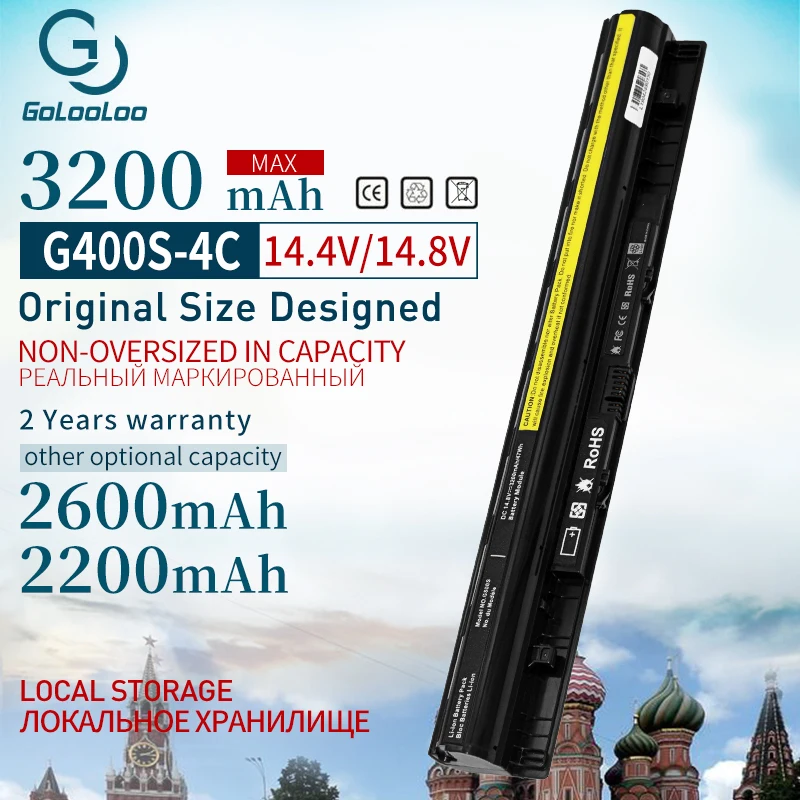 

Golooloo 6Cells Laptop Battery for Lenovo Ideapad G400S G505S G500S Z710 Z50-70 G50-45 G40-45 Z70-70 Z40-70 S410P S510P L12M4E01