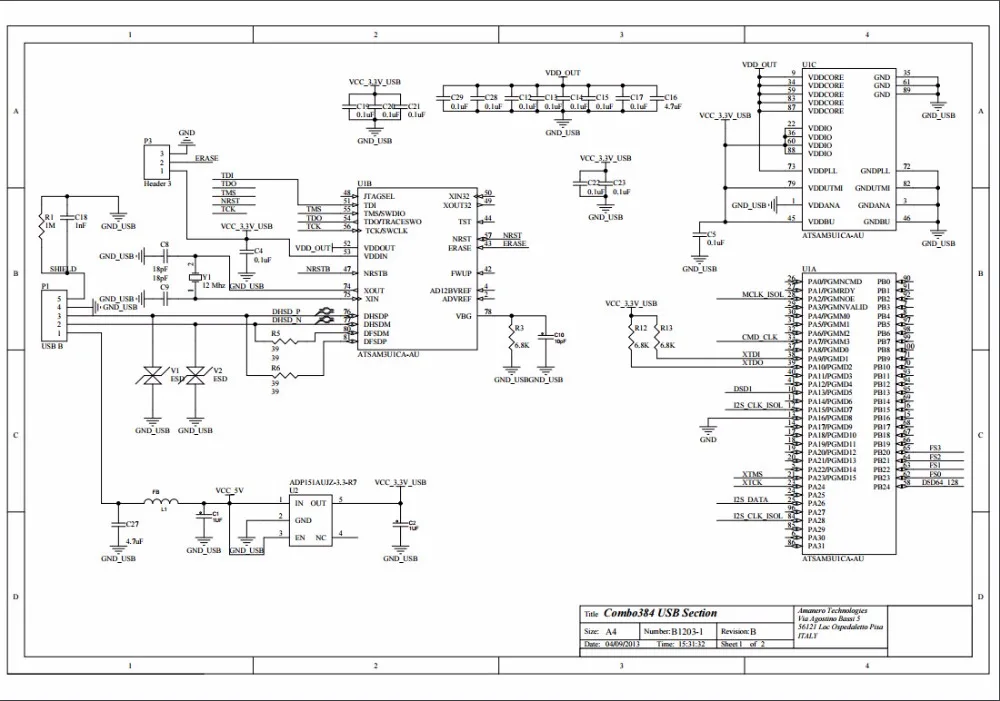 

F-016 HIFI AUDIO Italy Amanero usb card iis i2s digital interface with the program support dsd512, 32b 384K