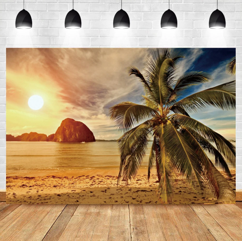 Фон для фотосъемки с изображением природных пейзажей летних праздников морского