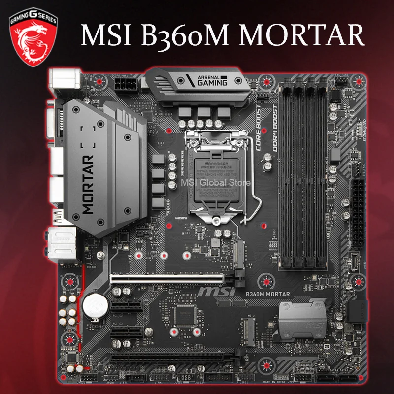 LGA 1151 MSI B360M материнская плата PCI-E 3 0 M.2 HDMI Игровая DDR4 64 Гб настольная B360 Placa-Mãe i7 i5 i3 Cpu