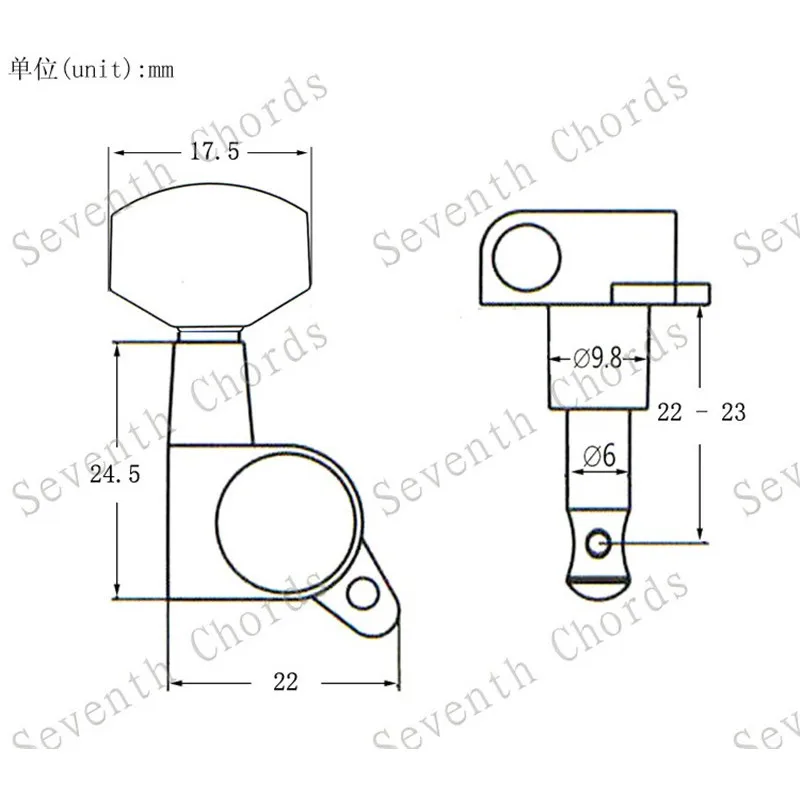 Набор из 6 штук медных и красных колышек в стиле ретро для тюнинга гитары тюнеры