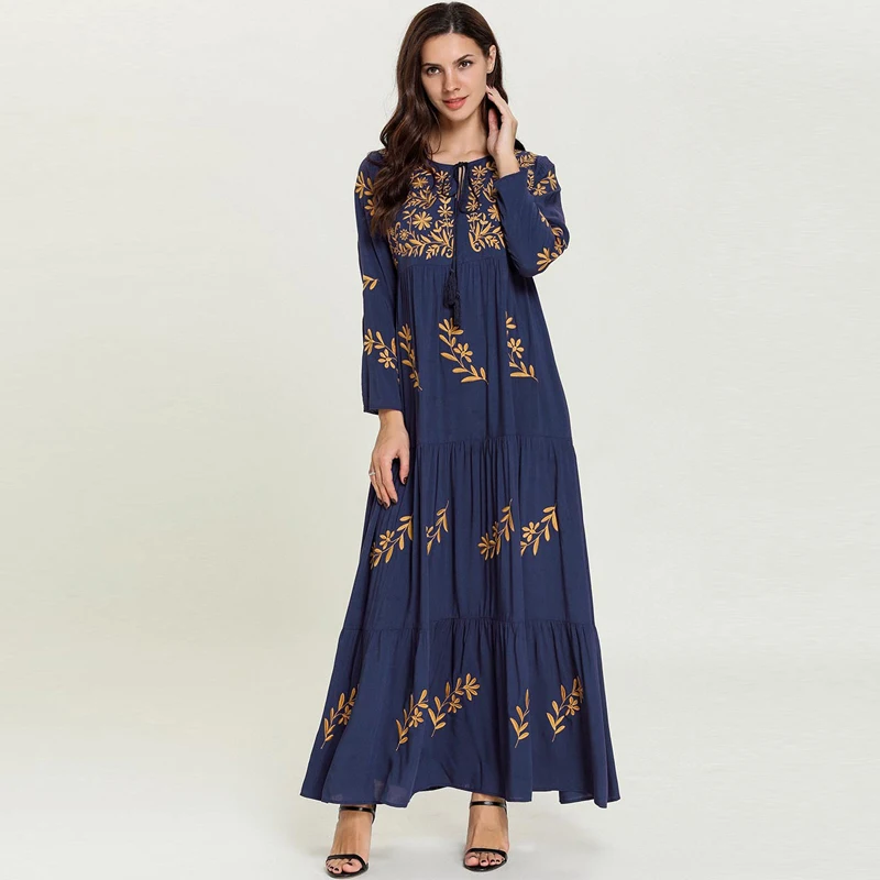 Женское платье Дубай абайя кафтан Марокканское арабское мусульманское турецкое