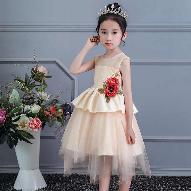 Детское платье принцессы с блестками бальные платья ручной работы цвета