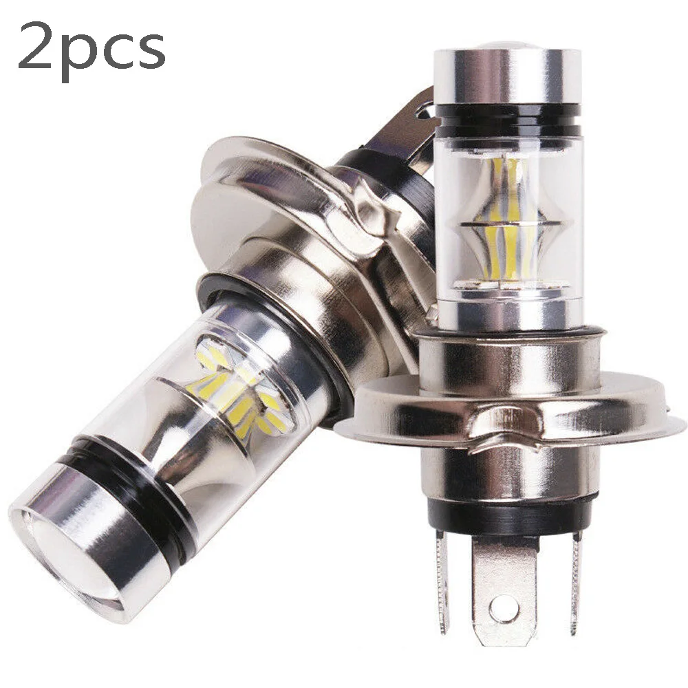 2 шт. H4 DC 12 V-24 V Автомобильный 100W 8000K 1800LM дальний/ближний свет 20-SMD XB-D PMMA Объектив противотуманный светильник для вождения лампы белый светодиодный светильник