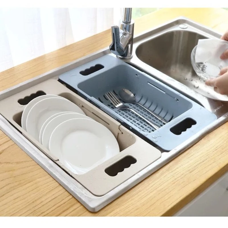

Подставки для сушки под раковину, большие для посуды, регулируемые держатели для корзины, органайзеры для сушки овощей, кухонный аксессуар