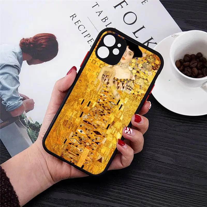 

Kiss by Gustav Klimt art Design Phone Case matte transparent For iphone 7 8 11 12 plus mini x xs xr pro max cover