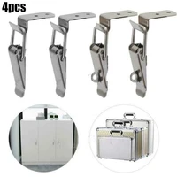 4pcs 90%c2%b0 stainless steel spring loaded draw toggle latch clamp clip set for leather metal wood boxes suitcases