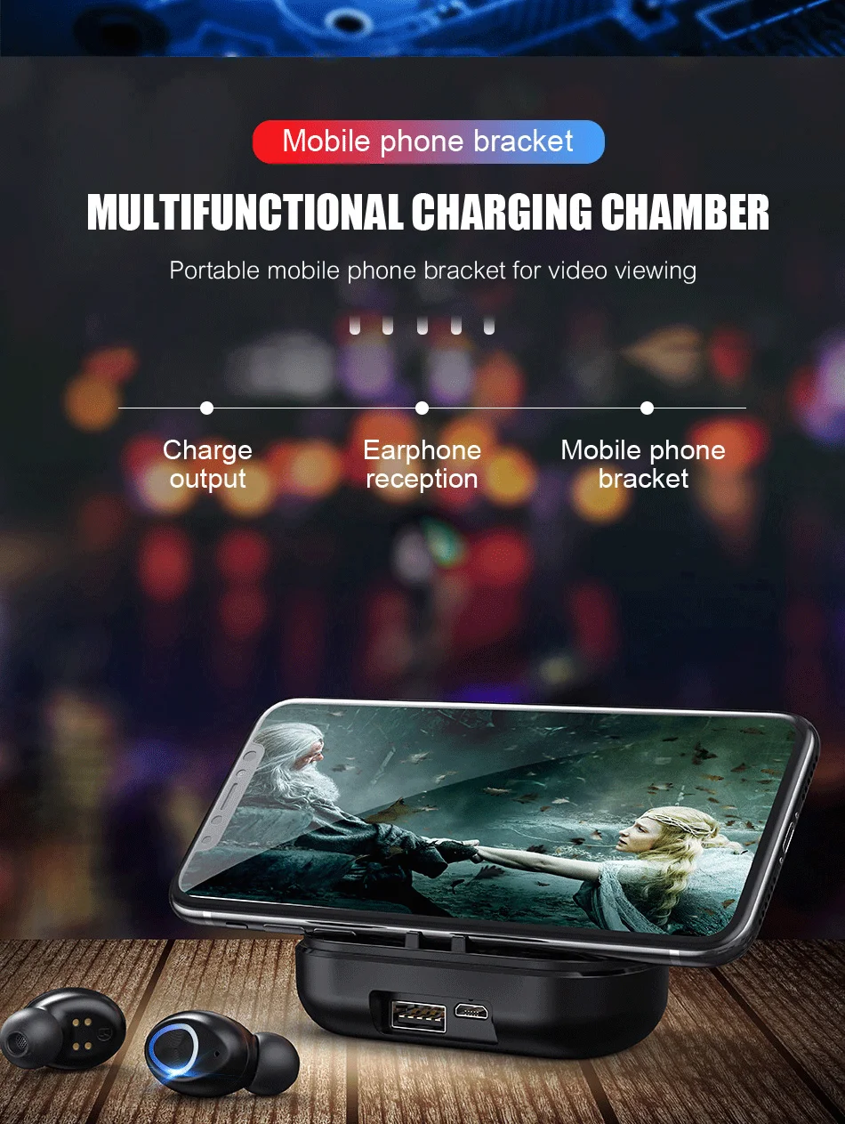 TWS беспроводные Bluetooth наушники с дисплеем питания сенсорное управление Bluetooth наушники водонепроницаемые шумозащитные спортивные наушники