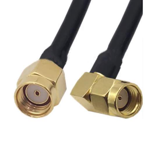 

RP-SMA Male To RP-SMA Male Right Angle connector 5D-FB 50-5 Coaxial RF Adapter Jumper Cable 50ohm