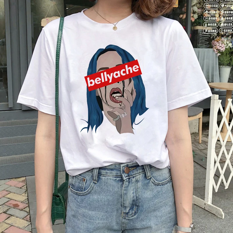 Billie Eilish Harajuku графическая модная футболка для женщин 90s хип-хоп Ullzang футболка Bad Guy забавная футболка buy Friend Топ Футболка женская