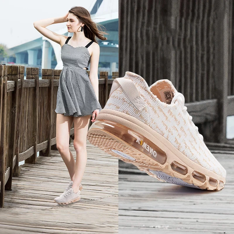 

Женские кроссовки для бега ONEMIX с воздушной подушкой, дышащие легкие вязаные сетчатые кроссовки с низким вырезом, женская спортивная обувь д...
