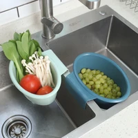 1pcs self standing household sink strainer fruit vegetable drainer basket kitchen waste filter basket storage rack kitchen shelf