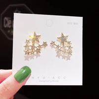 new simple stylish star women drop earrings shiny white zircon exquisite versatile female earring fashion jewelry