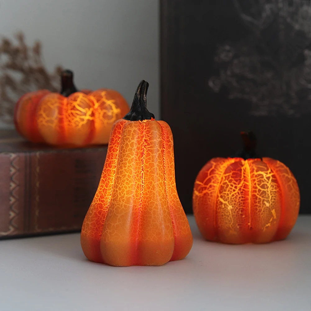 

Halloween Pumpkin Lamp LED Light DIY Resin Pumpkin Simulation Candle Light Ornaments Halloween Party Props Home Decoration