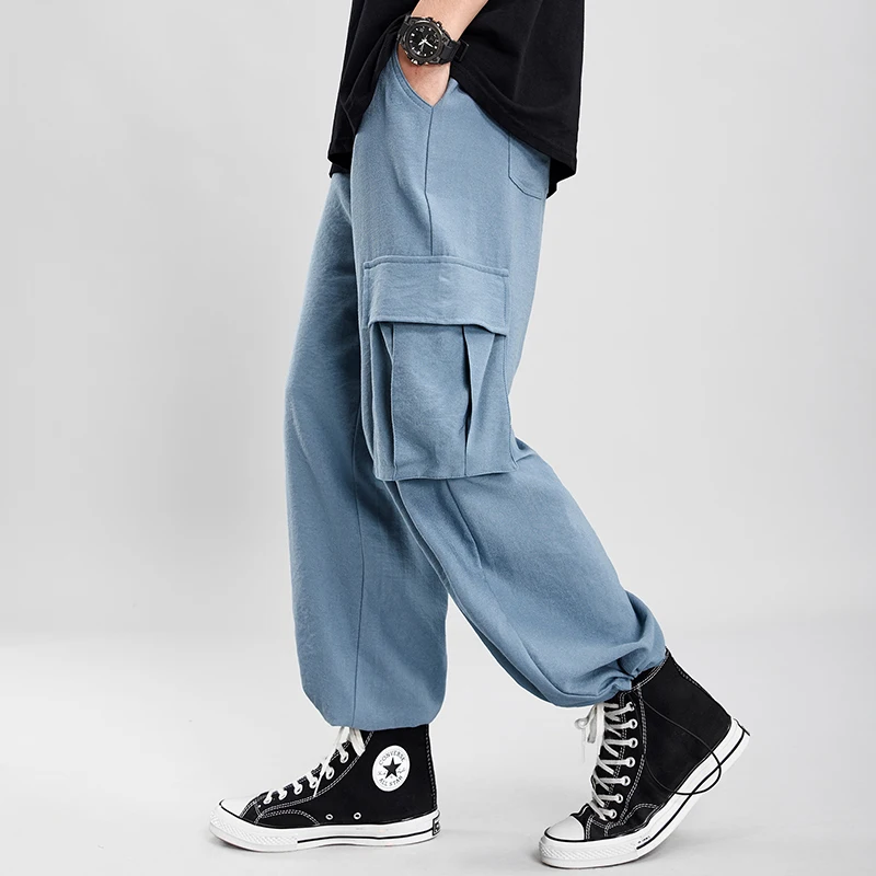 Хлопковые спортивные брюки для мужчин s уличная спортивная эластичная резинка на