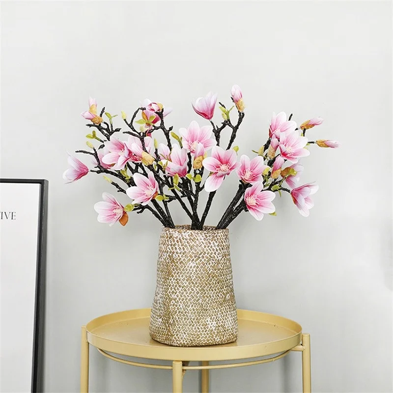 

Artificial Flower Single Branch53Cm DryBranch Classical Small Magnolia Home Hotel Wedding Celebration Flowers Flower arrangement