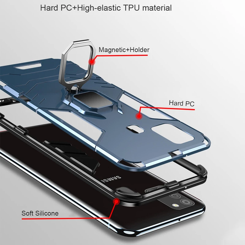 Бронированный металлический чехол с кольцом держателем для Huawei Honor 30S 30 Pro Plus 20S 20