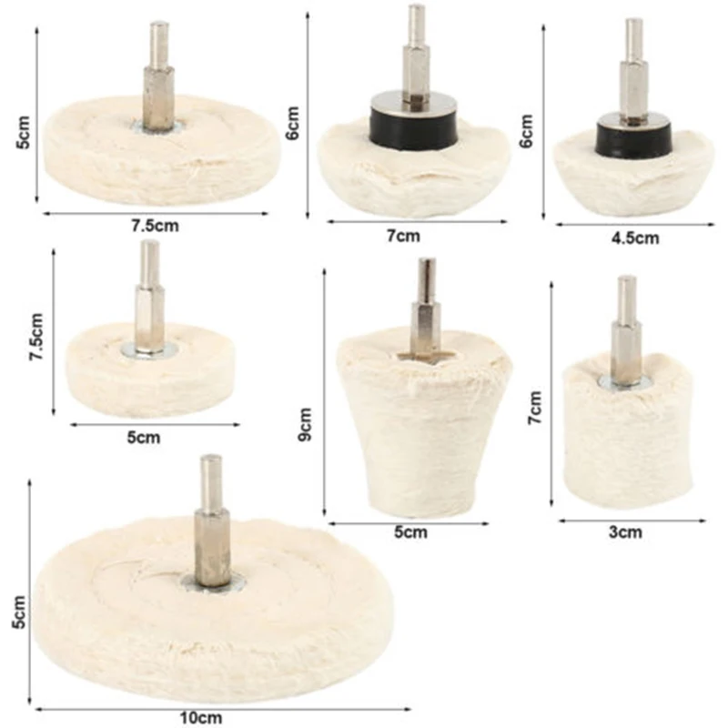 

Buffing Wheel Polishing Mop Wheel Pads Buffing Pad For Drill 7 Pieces Kit Buffer Polish Wheels Mirror Grinder Pad Abrasive Tool