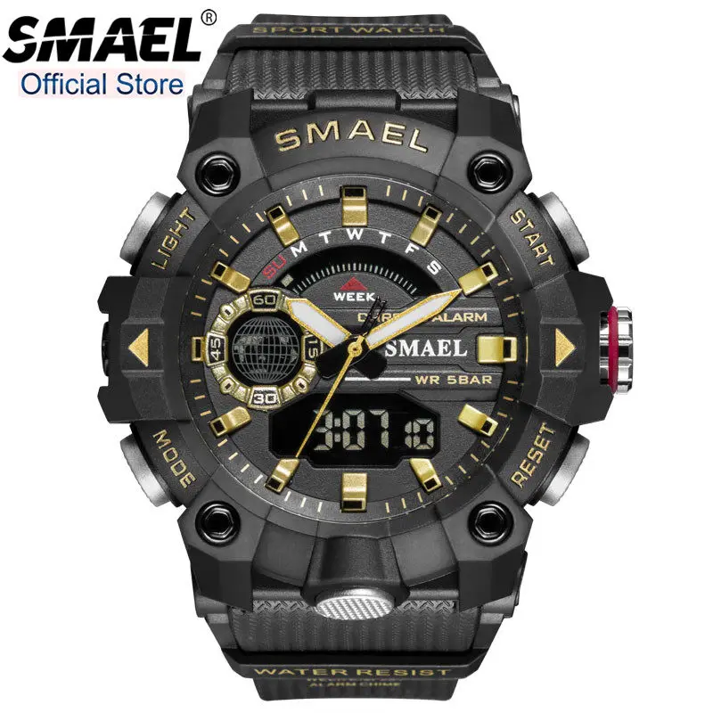 

SMAEL Top Brand Luxury Men's Sport Watches Fashion Military LED Digital Display Outdoor Stopwatch Waterproof Casual Original Wat