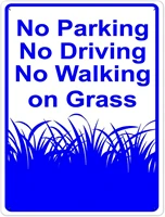 1564 metal signsno parking driving walking on grassnotice sign warning sign and logo decoration 12x16 inch