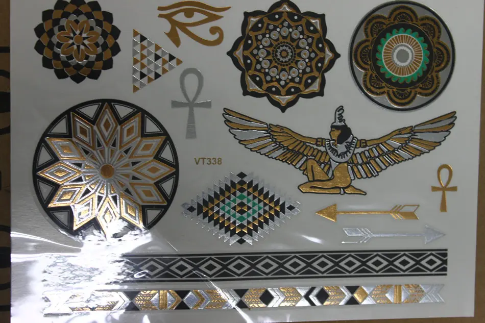 2015 Красочные Круглые татуировки для макияжа экзотические египетские Временные