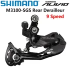 Задний переключатель передач SHIMANO ALIVIO M3100 SHADOW RD 9 скоростей для горного велосипеда, оригинальные детали 9 задний переключатель скорости