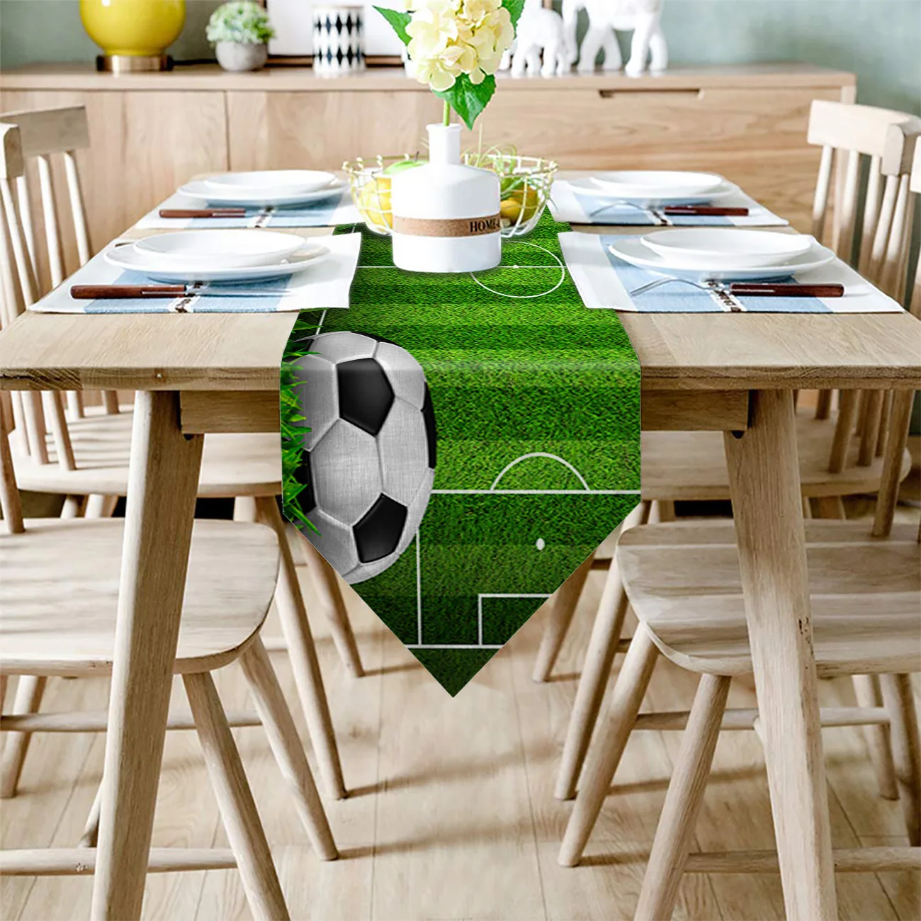 Modern Table Runners Soccer Football Game Competition In Gymnasium Runner Home Decor Tablecloth Wedding Party | Дом и сад