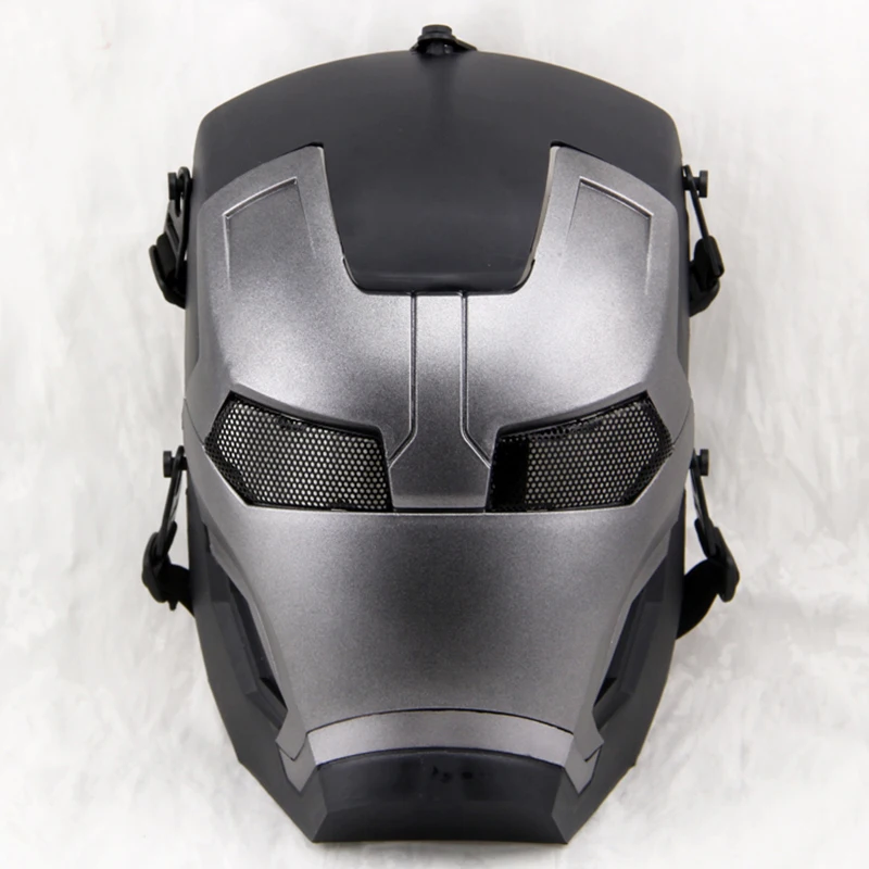 Маска на все лицо Железный человек Военная Тактическая уличная маска из