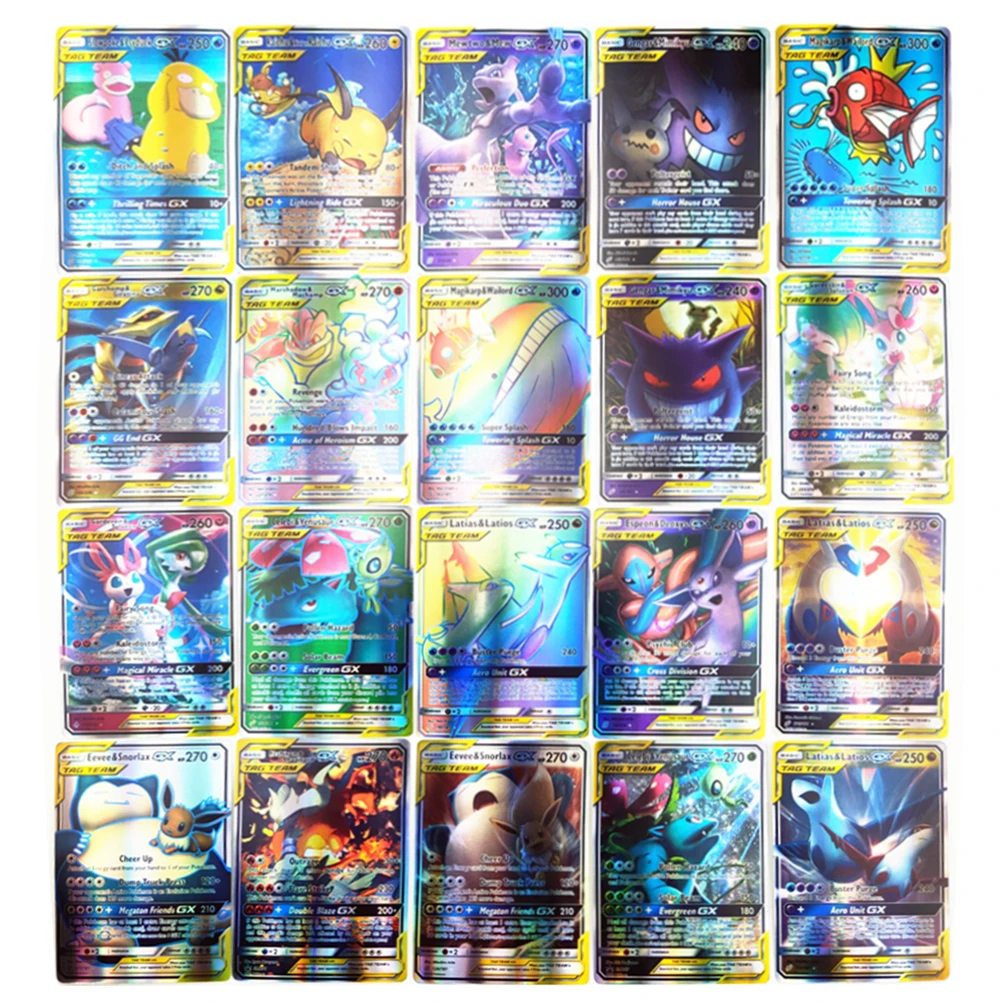 150 шт. набор карт Pokemon 80p новые карты этикетки команды + 40 Mega Ex 20 Ultra Beast Gx