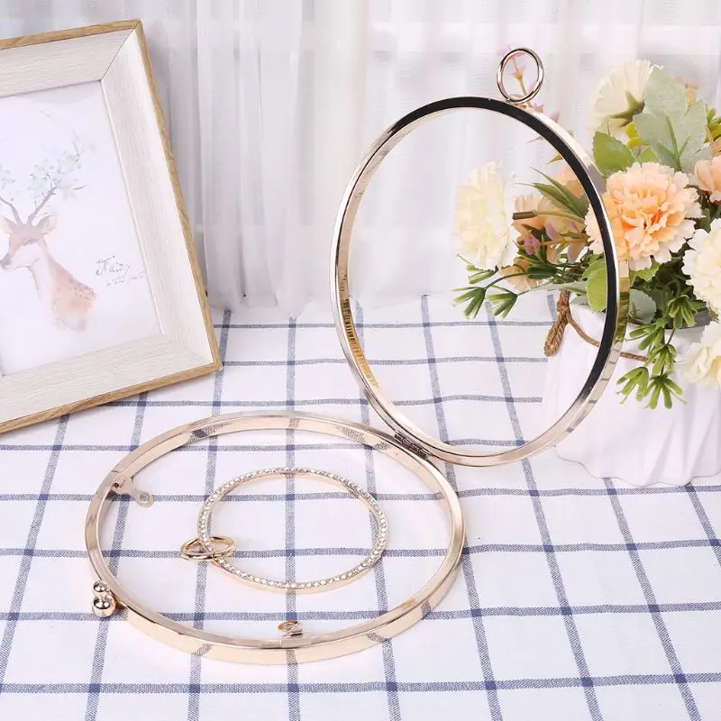 18 см металлическая круглая коробка кошелек с рамы для ручек для DIY сумки поцелуй замок Пряжка вечерняя сумка