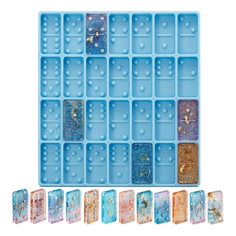 

5 Pcs домино эпоксидная смола, форма домино игровой игрушки силиконовая форма «сделай сам» ремесла литья ювелирных изделий инструменты