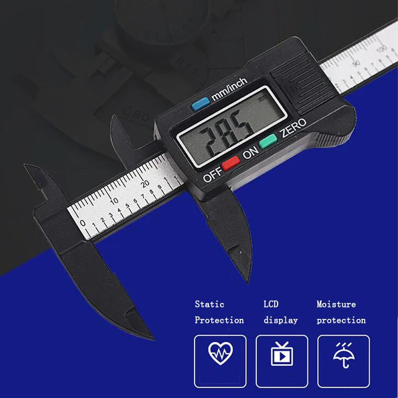 Электронный цифровой штангенциркуль 150 мм ЖК из углеродного волокна микрометр