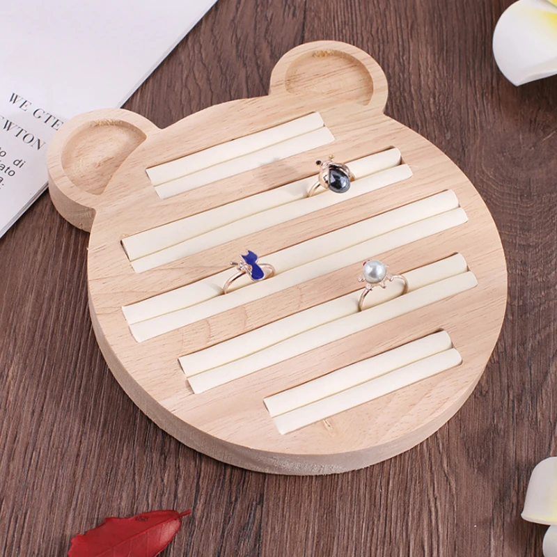 Новый переносной поднос для демонстрации ювелирных изделий из дерева и ПУ с