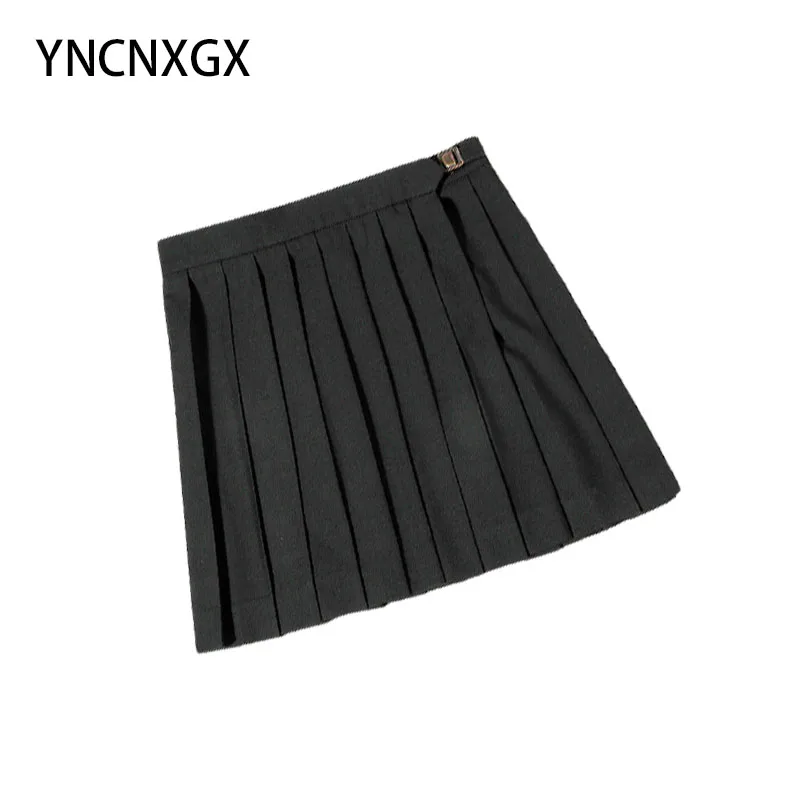 

Cute Pleated Mini Skirt Female Elegant Women Skirt Solid Color High Waist JK Uniform Skirt Japanese Student